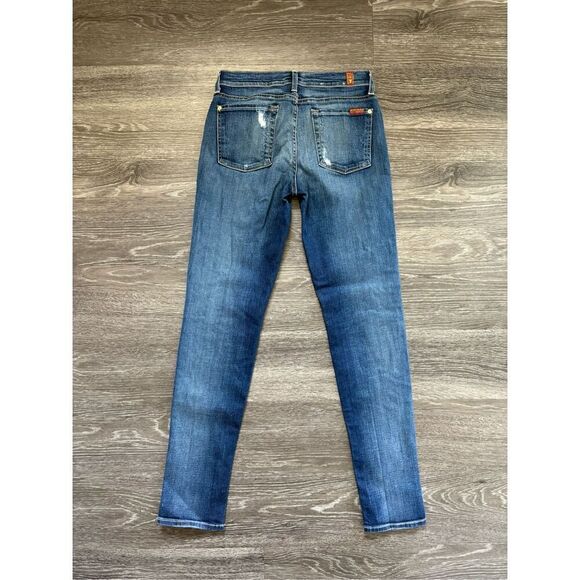 7 For All Mankind The Slim Cigarette Skinny Blue Jeans Size 27 - Picture 2 of 4